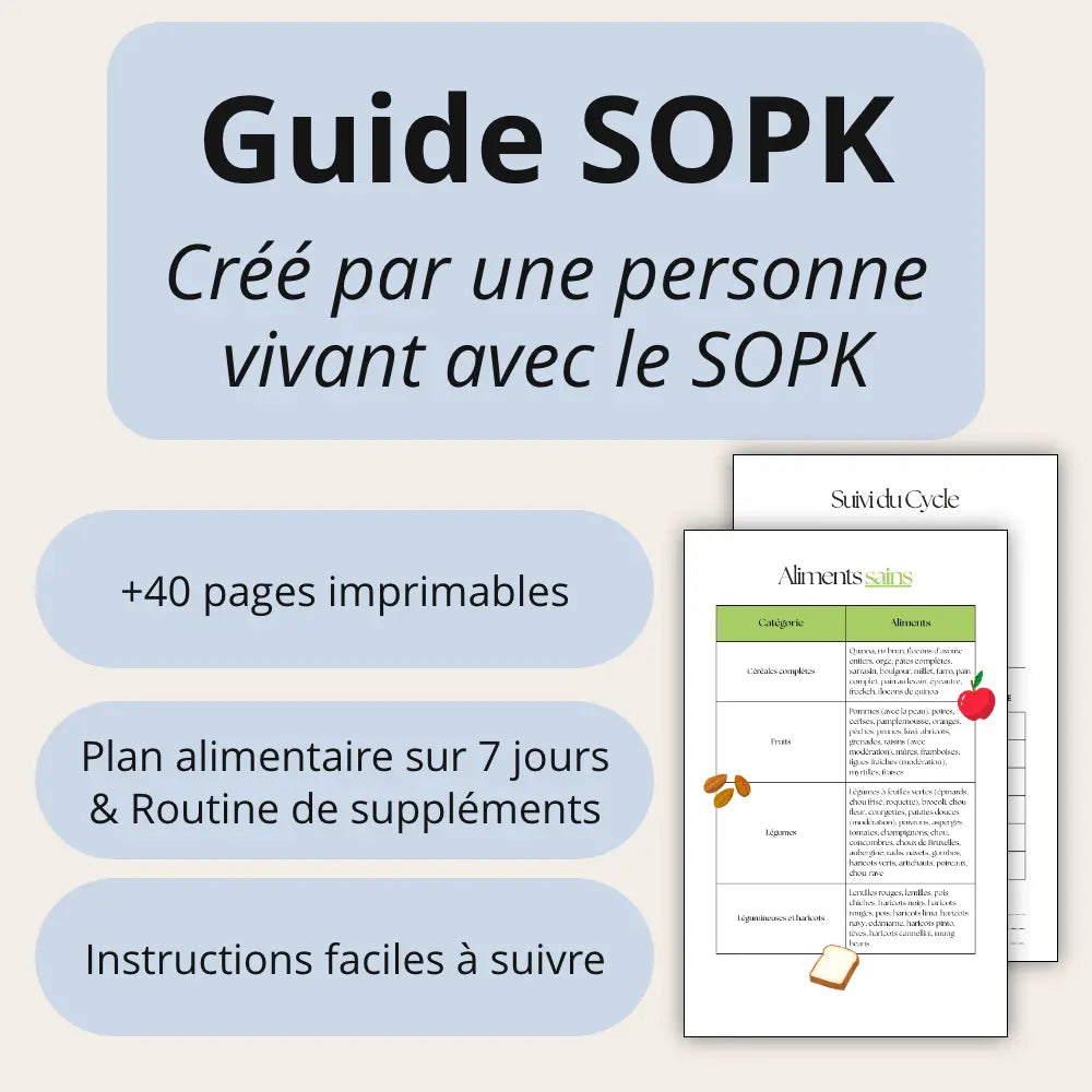 Plan alimentaire SOPK & liste aliments IG bas Madame Patch