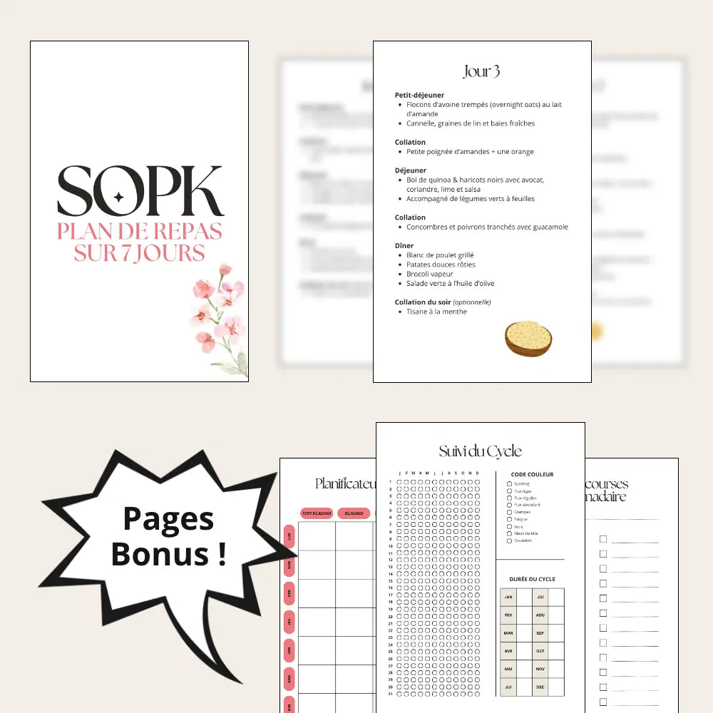 Plan alimentaire SOPK & liste aliments IG bas Madame Patch