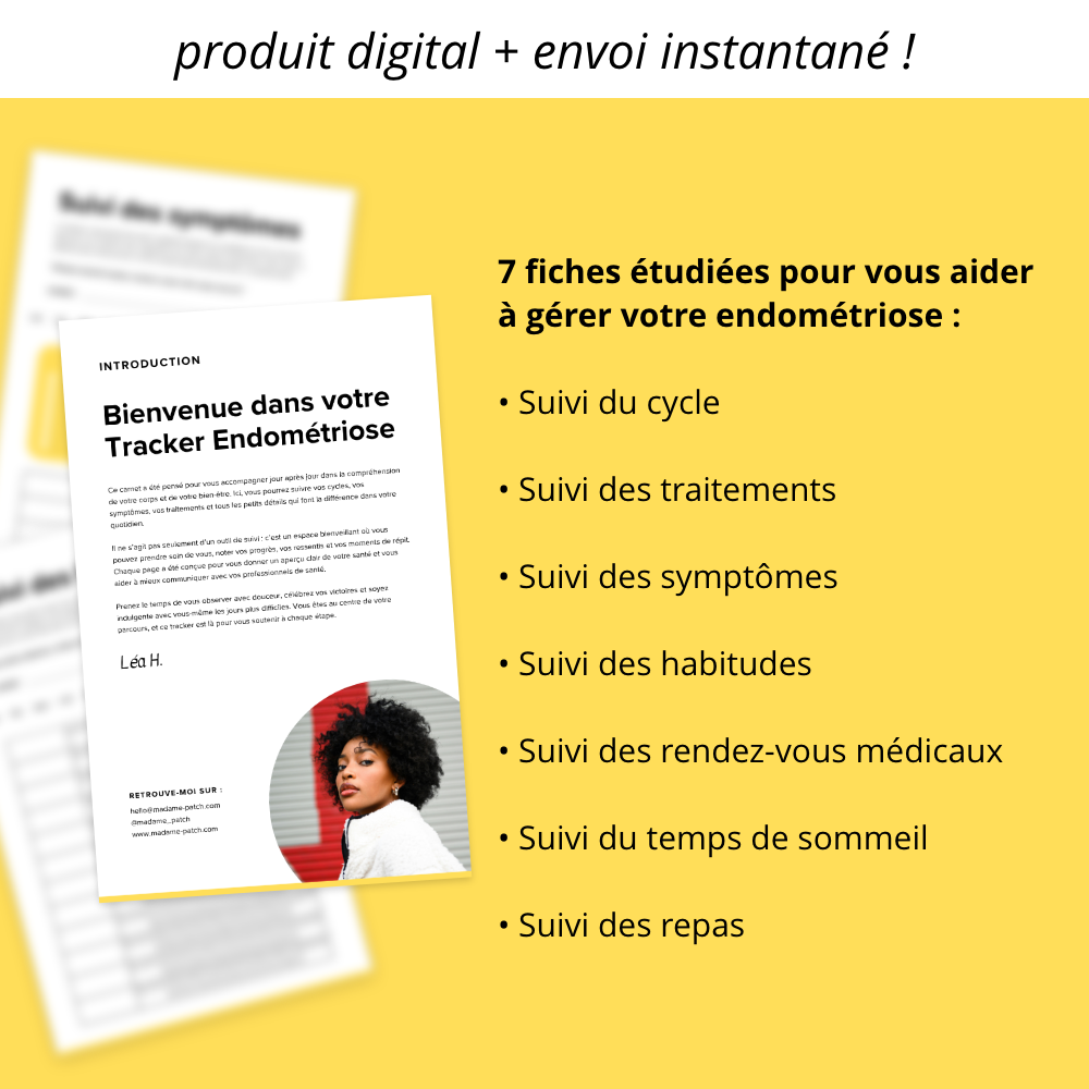 Tracker Endométriose | Suivi des Symptômes, Cycles & Traitements Madame Patch