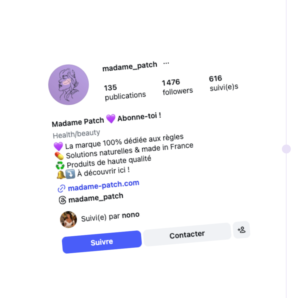 madame patch histoire 1000 abonnés instagram